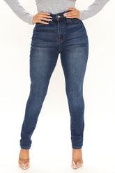 My Lips Are Sealed Recycled Skinny Jeans - Dark Wash Ins Street